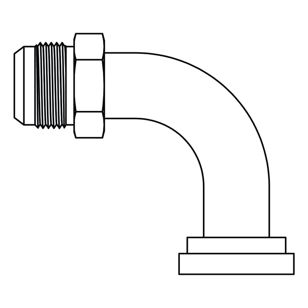 D - 6890 - 08 - 12 JIC to Flange Elbow 90 - Code 61 - GetHydraulics.com