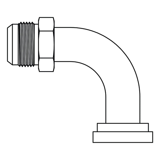 D - 6890 - 20 - 24 JIC to Flange Elbow 90 - Code 61 - GetHydraulics.com