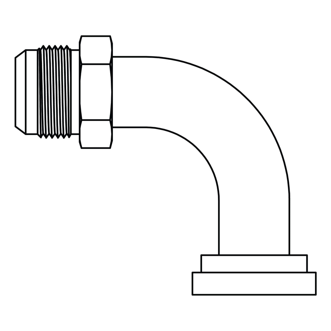 D - 6890 - 24 - 32 JIC to Flange Elbow 90 - Code 61 - GetHydraulics.com