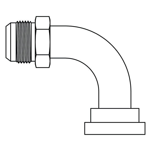 D - 6892 - 16 - 12 JIC to Flange Elbow 90 - Code 62 - GetHydraulics.com