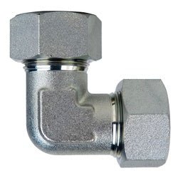 D2500 - S06 - S06 90 - deg Elbow with Cutting Ring and Nut, S06 Metric Bite Type x S06 Metric Bite Type - GetHydraulics.com