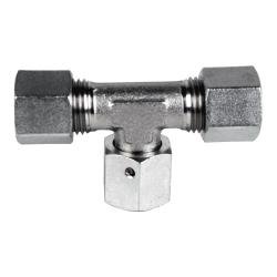 D6600 - S30 - S30 - S30 Swivel Branch Tee, S30 Metric Bite Type x S30 Metric Bite Type x S30 Female Metric Swivel, Steel - GetHydraulics.com