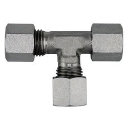 D6602 - S06 - S06 - S06 Run Tee, S06 Metric Bite Type x S06 Female Metric Swivel x S06 Metric Bite Type, Steel - GetHydraulics.com