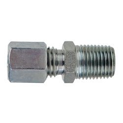 D7404 - S14 - 06 Adapter, S14 Metric Bite Type x 3/8 - in Male BSPT, Steel, Trivalent Chromium Zinc - Plated - GetHydraulics.com