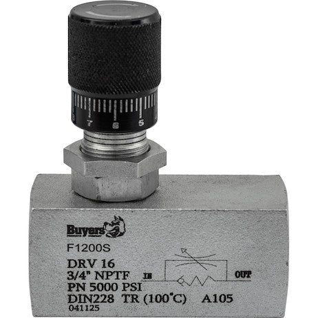 F1200S 3/4 Inch NPT Steel Flow Control Valve - GetHydraulics