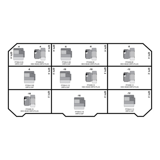 FACE SEAL CAPS AND PLUGS FITTING PACK - GetHydraulics