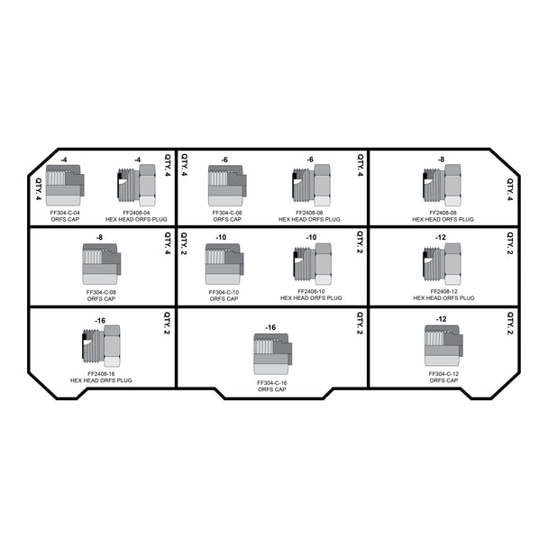 FACE SEAL CAPS AND PLUGS FITTING PACK - GetHydraulics