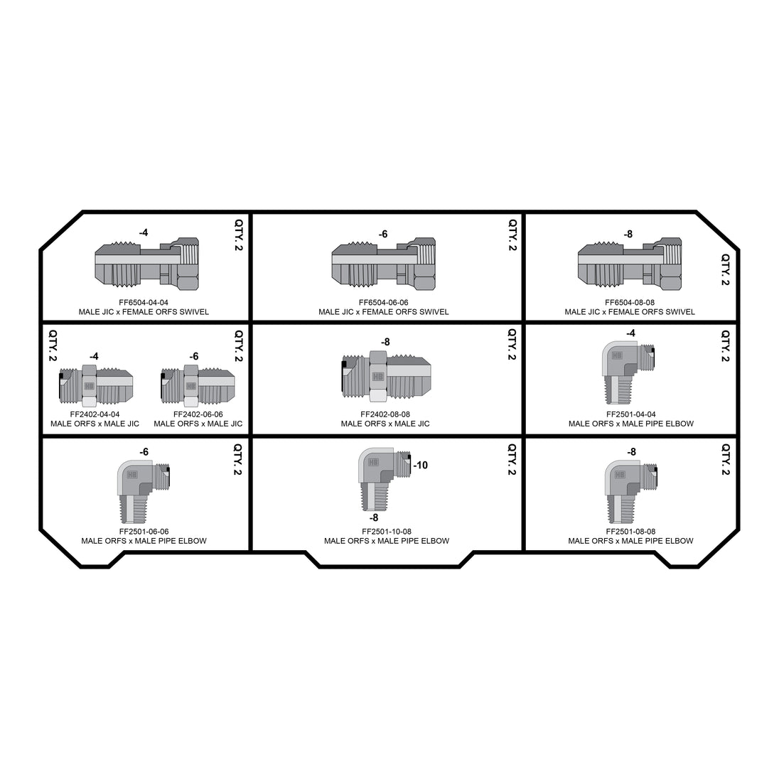 FACE SEAL - JIC - NPT FITTING PACK - GetHydraulics