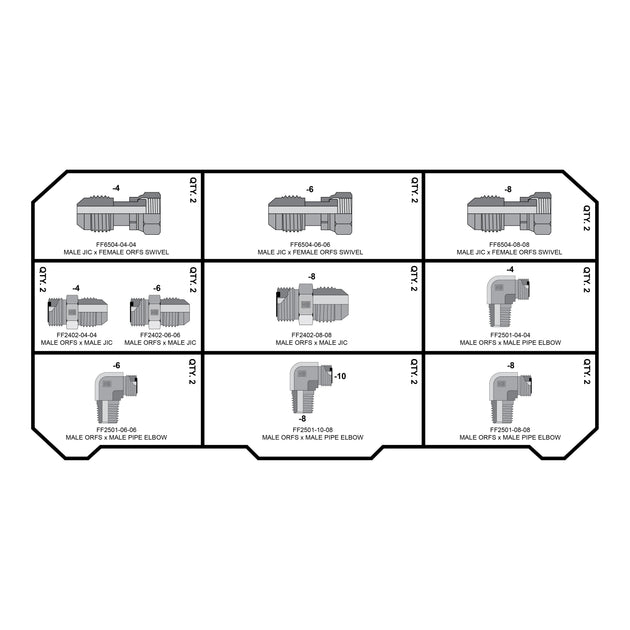 FACE SEAL - JIC - NPT FITTING PACK - GetHydraulics.com