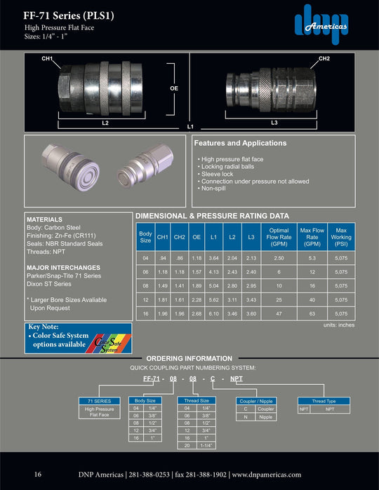 FF - 71 - 04 - 04N DNP Americas Quick Coupling - GetHydraulics.com