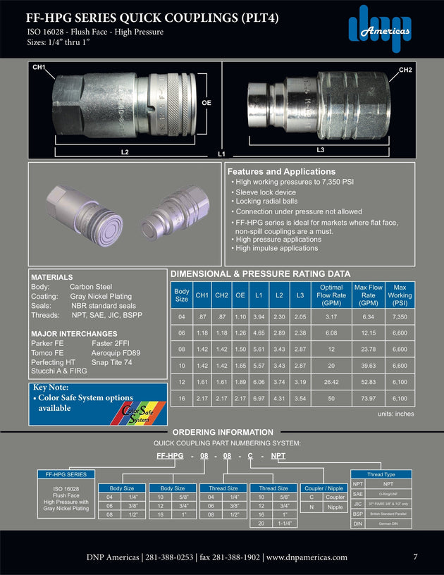 FF - HPG - 04 - 04C - NPT DNP Americas Quick Coupling - GetHydraulics.com