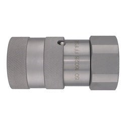 FF Series FF12FSAE Flat Face SAE O-Ring Coupler, 1/2 - in Body x 1/2 - in Female O-Ring Boss, Steel - GetHydraulics.com