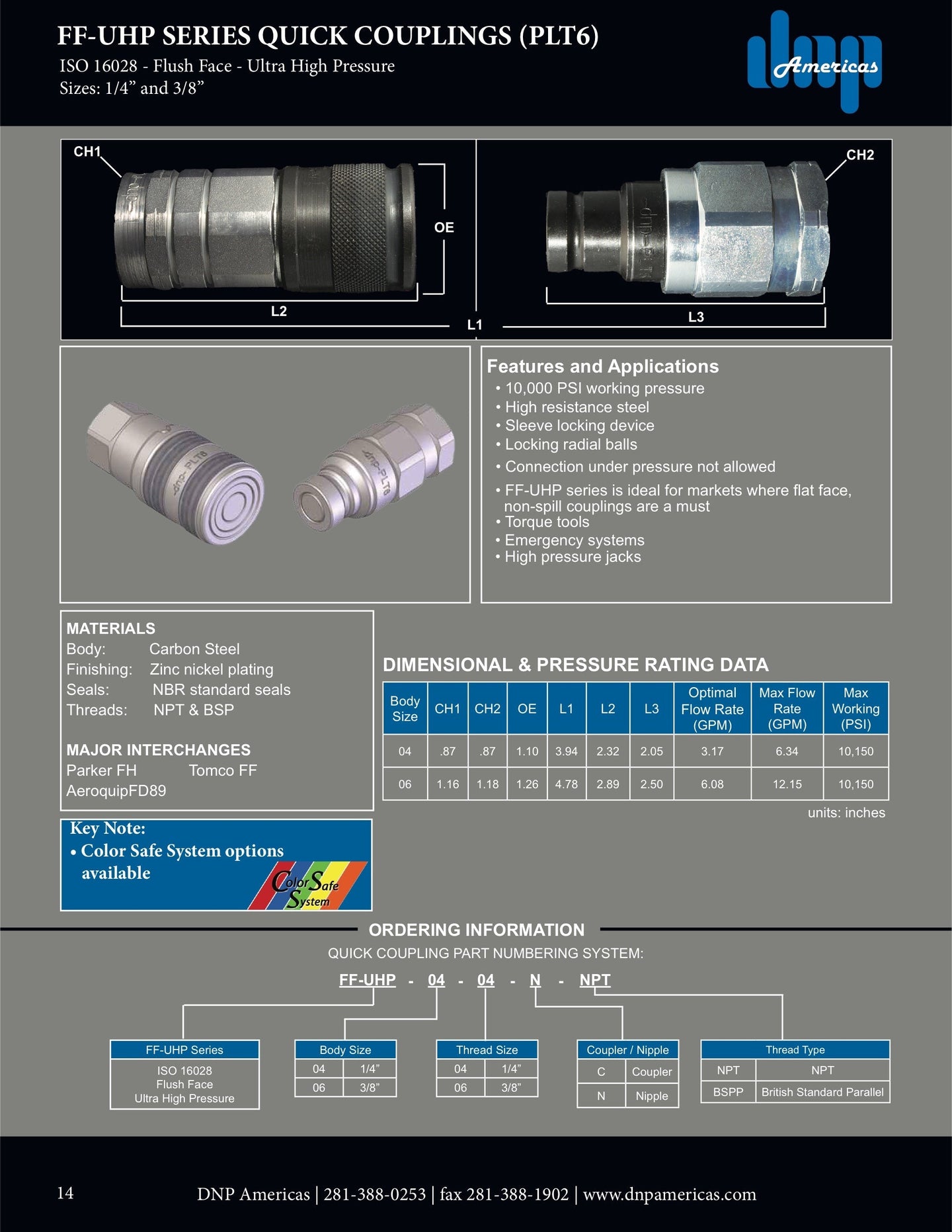 FF - UHP - 04 - 04C DNP Americas Quick Coupling - GetHydraulics.com