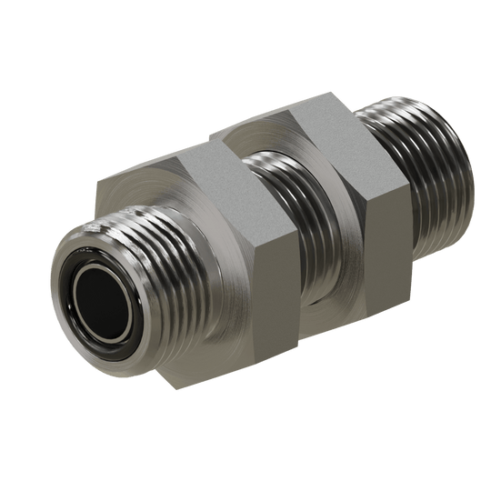 FF2700 - LN - 16 - 16 ORFS Bulkhead Union with Locknut - GetHydraulics.com