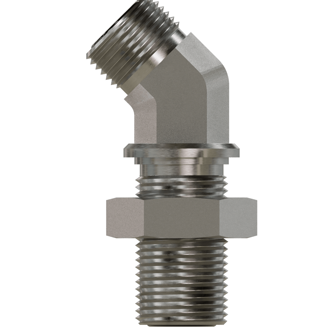 FF2702 - LN - 24 - 24 ORFS Bulkhead Union 45 with Locknut - GetHydraulics.com