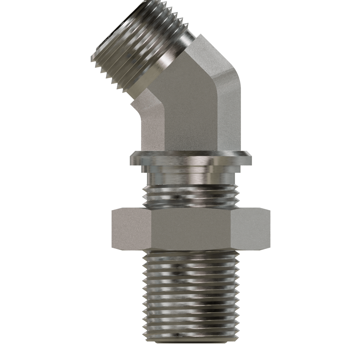 FF2702 - LN - 24 - 24 ORFS Bulkhead Union 45 with Locknut - GetHydraulics.com