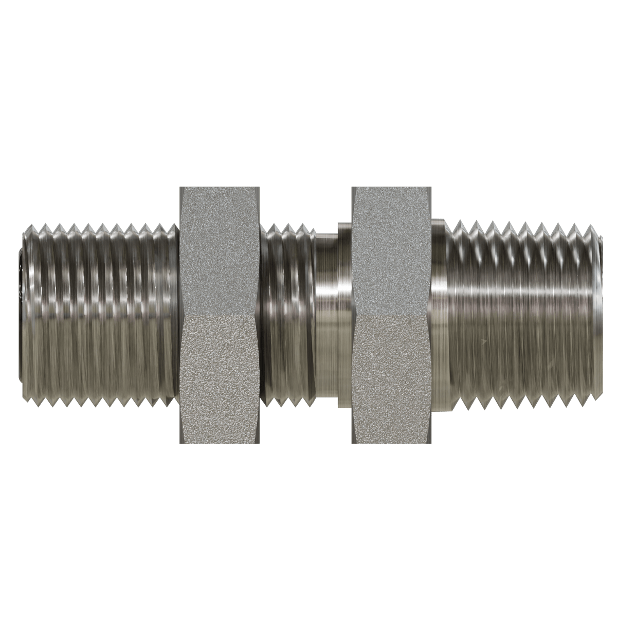 FF2706 - LN - 04 - 02 ORFS to Pipe Bulkhead with Locknut - GetHydraulics.com