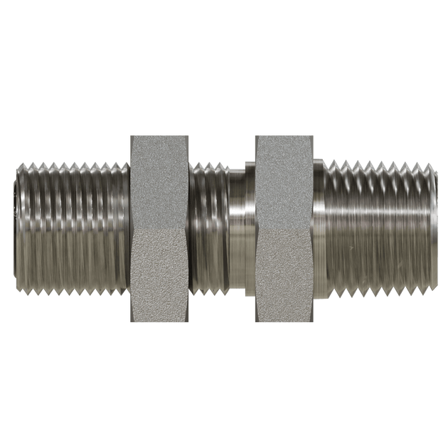 FF2706 - LN - 08 - 08 ORFS to Pipe Bulkhead with Locknut - GetHydraulics.com
