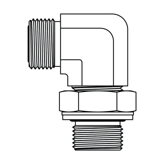 FF3801 - 04 - 06 ORFS to BSPP Elbow 90 - GetHydraulics.com