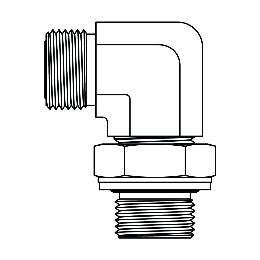 FF3801 - 06 - 06 ORFS to BSPP Elbow 90 - GetHydraulics.com