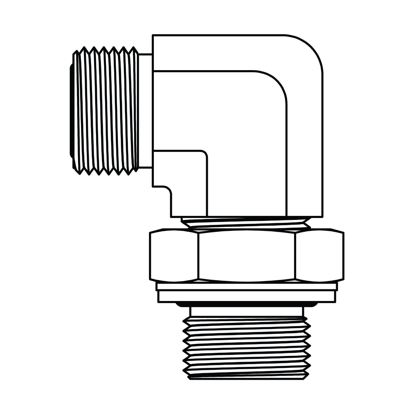 FF3801 - 10 - 08 ORFS to BSPP Elbow 90 - GetHydraulics.com