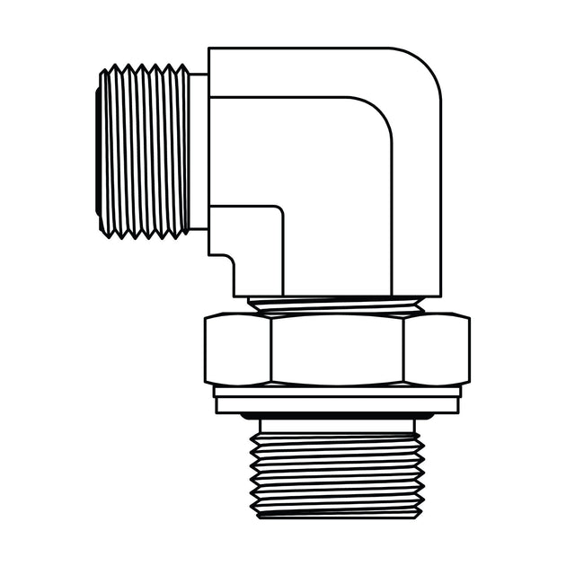 FF3801 - 12 - 12 ORFS to BSPP Elbow 90 - GetHydraulics.com