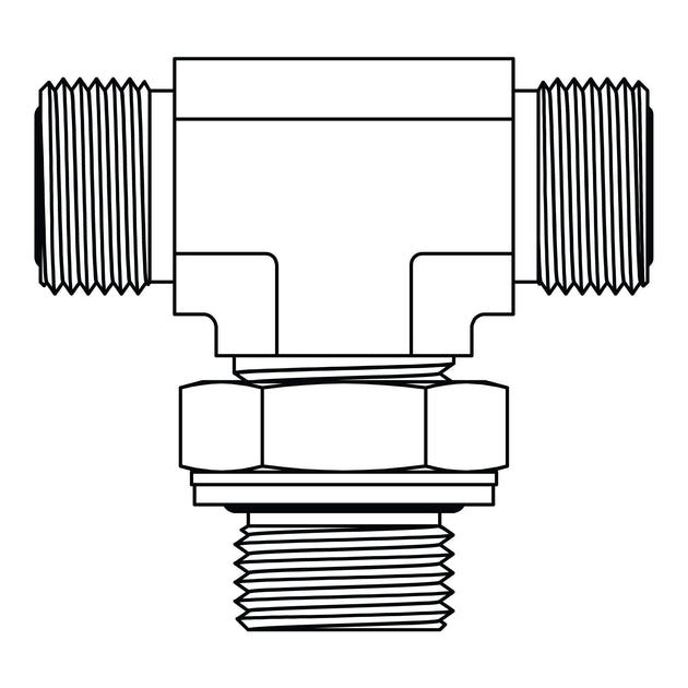 FF3860 - 04 - 04 - 04 ORFS to BSPP Branch Tee - GetHydraulics.com