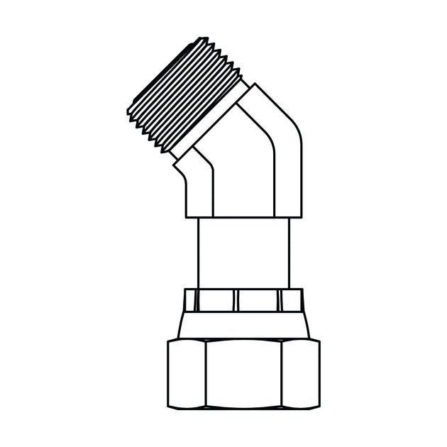 FF6502 - 10 - 10 ORFS to ORFS Swivel Elbow 45 - GetHydraulics.com