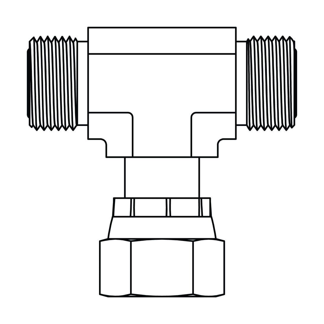 FF6600 - 10 - 10 - 10 ORFS to ORFS Swivel Branch Tee - GetHydraulics.com