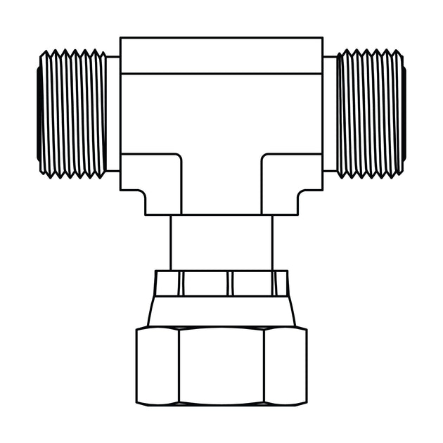FF6600 - 20 - 20 - 20 ORFS to ORFS Swivel Branch Tee - GetHydraulics.com