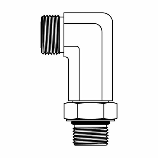FF6801 - L - 12 - 12 - 3.31 ORFS to O-Ring Elbow 90 - Long - GetHydraulics.com