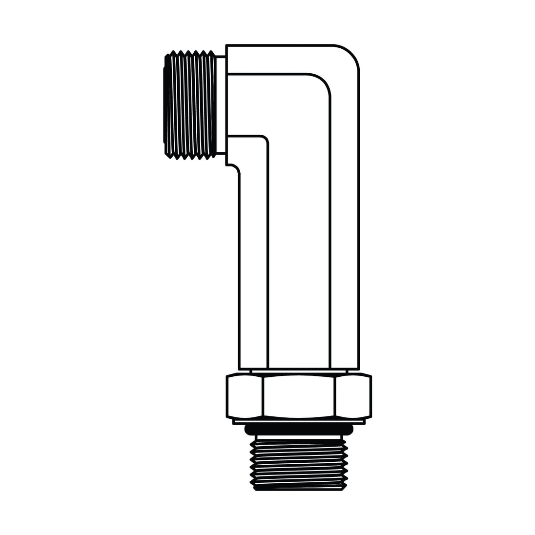 FF6801 - LLL - 08 - 08 - 3.50 ORFS to O-Ring Elbow 90 - Extra Extra Long - GetHydraulics.com