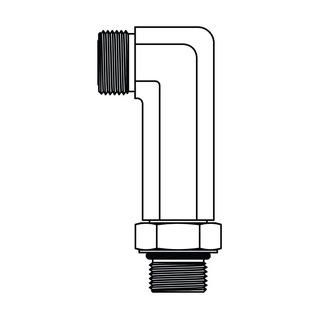 FF6801 - LLL - 16 - 16 - 5.00 ORFS to O-Ring Elbow 90 - Extra Extra Long - GetHydraulics.com