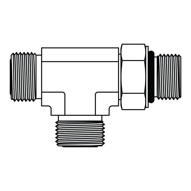 FF6804 - 16 - 16 - 16 ORFS to O-Ring Run Tee - GetHydraulics.com