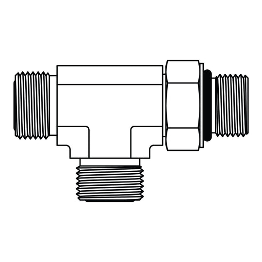 FF6804 - 20 - 20 - 20 ORFS to O-Ring Run Tee - GetHydraulics.com
