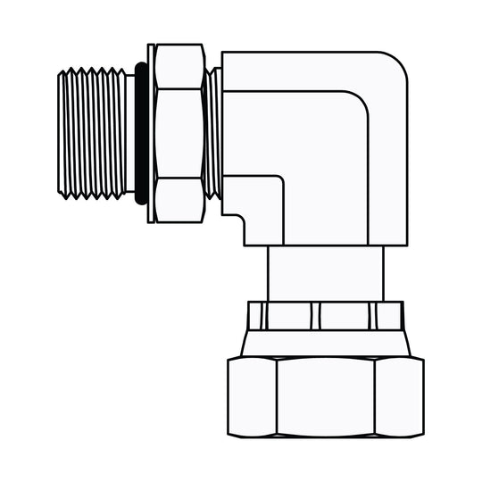 FF6809 - 24 - 24 O-Ring to ORFS Swivel Elbow 90 - GetHydraulics.com