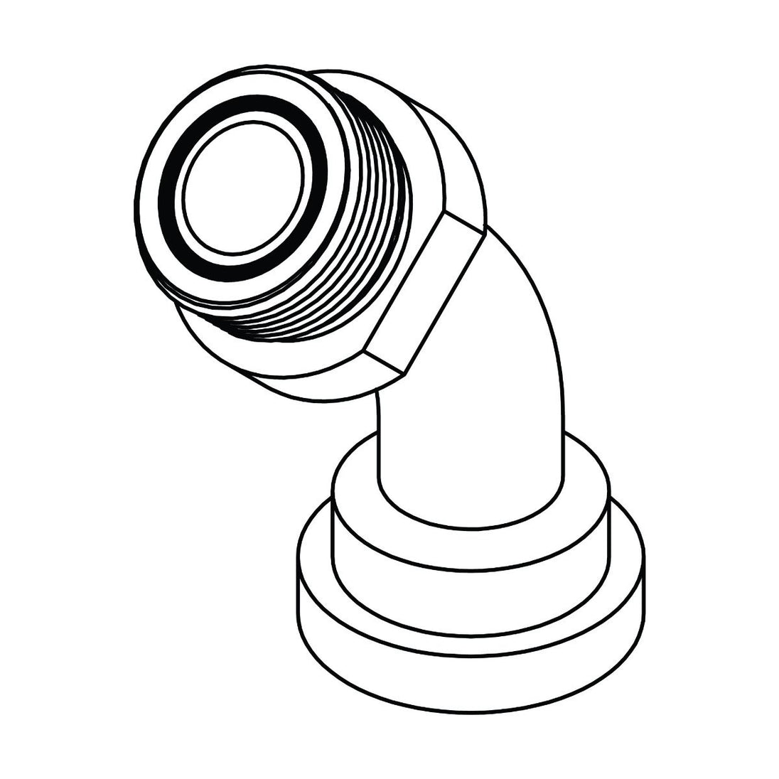 FF6845 - 16 - 16 ORFS to NO BRAZE Flange 45 - Code 61 - GetHydraulics.com