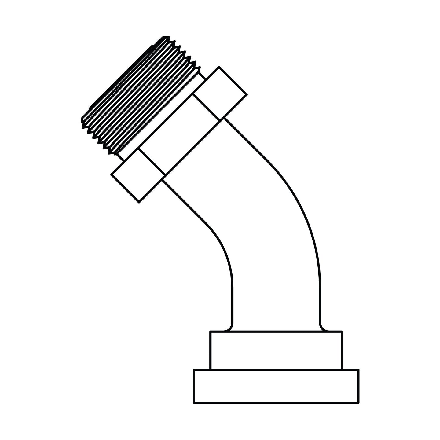 FF6847 - 16 - 16 ORFS to NO BRAZE Flange 45 - Code 62 - GetHydraulics.com