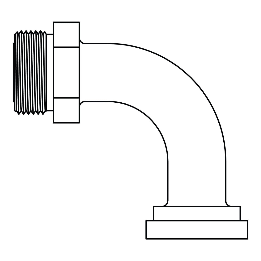 FF6890 - 08 - 08 ORFS to NO BRAZE Flange 90 - Code 61 - GetHydraulics.com