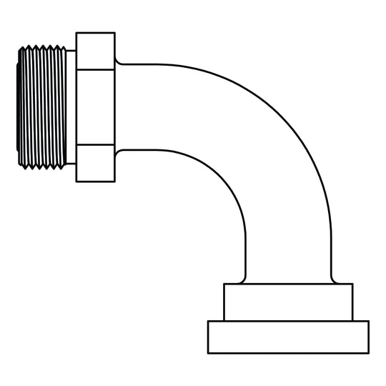 FF6892 - 20 - 24 ORFS to NO BRAZE Flange 90 - Code 62 - GetHydraulics.com