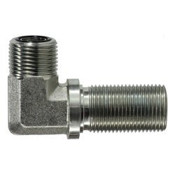 FS27012020 90 - deg Bulkhead Union Elbow, 1 - 1/4 - in Male O-Ring Face Seal x 1 - 1/4 - in Male O-Ring Face Seal, Steel - GetHydraulics.com