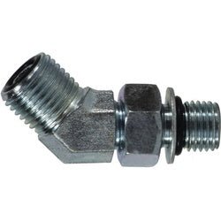 FS68021212 45 - deg Elbow, 3/4 - in Male O-Ring Face Seal x 3/4 - in Male Adjustable O-Ring Boss, Steel - GetHydraulics.com