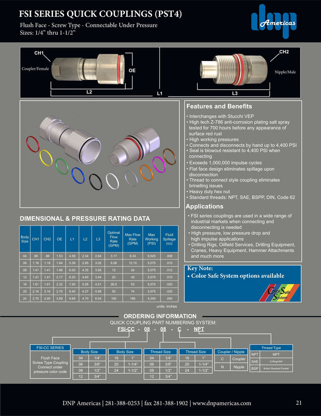 FSI - LS - 16 - 16N - SAE DNP Americas Quick Coupling - GetHydraulics.com
