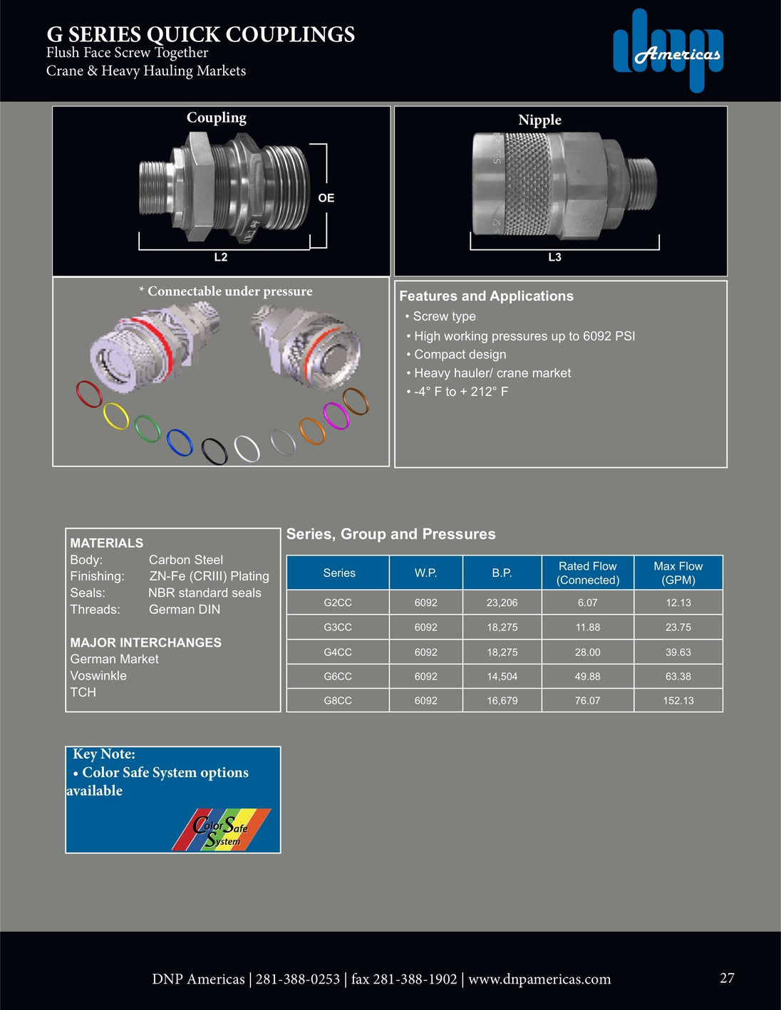 G6CC - X - 28L DNP Americas Quick Coupling - GetHydraulics.com