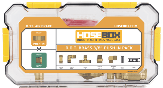 HB3001-010 HoseBox D.O.T. 3/8" Brass Push-In Fitting Pack - Union Hydraulics