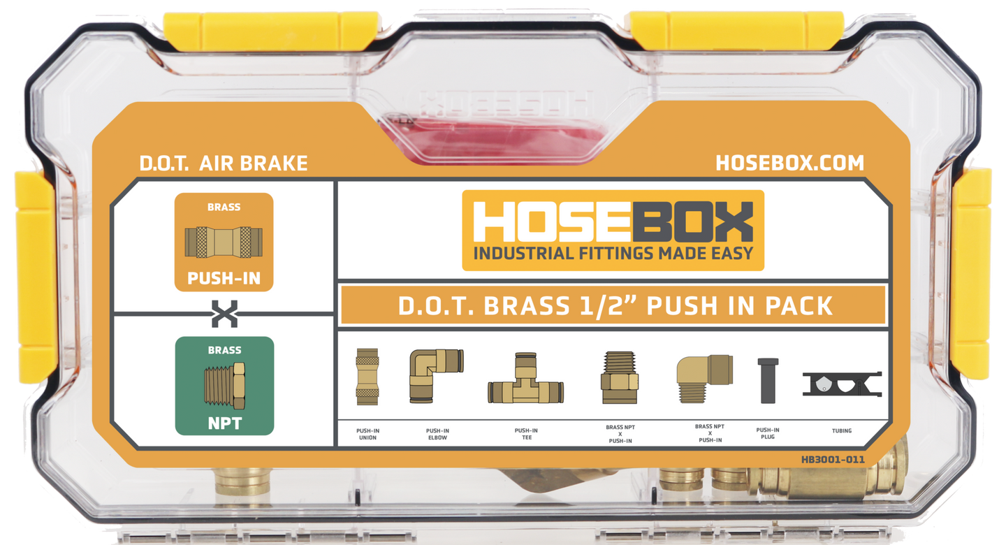 HB3001-011 HoseBox Do.T. 1/2" Brass Push-In Fitting Pack