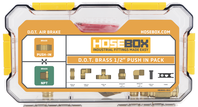 HB3001-011 HoseBox Do.T. 1/2" Brass Push-In Fitting Pack