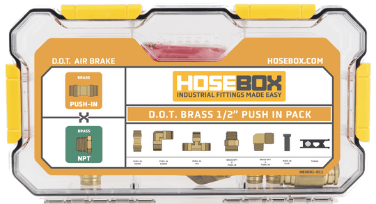 HB3001-011 HoseBox Do.T. 1/2" Brass Push-In Fitting Pack - Union Hydraulics