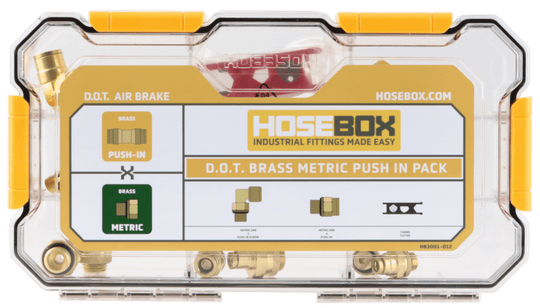 HB3001-012 HoseBox D.O.T. Brass Metric Push-In Fitting Pack - Union Hydraulics