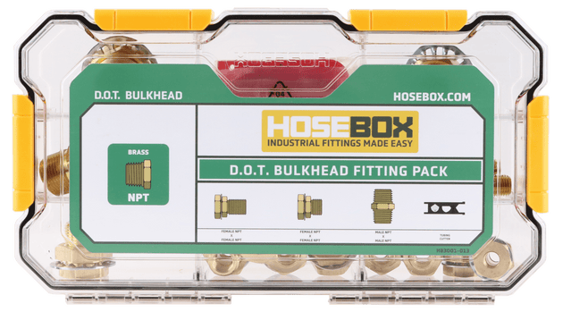 HB3001-013 HoseBox D.O.T. Brass NPT Bulkhead Fitting Pack - Union Hydraulics